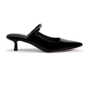 L’agence Edith patent leather mules in black